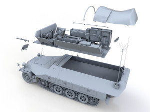 sdkfz 251-3 ausfd - communications vehicle 3D 模型