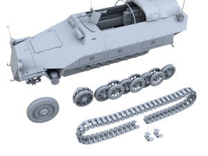 sdkfz 251-3 ausfd - communications vehicle 3D 模型