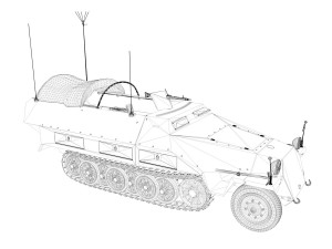 sdkfz 251-3 ausfd - communications vehicle 3D 模型