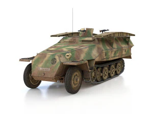 sdkfz 251-7 ausfd - assault engineer vehicle - 542 3D Model