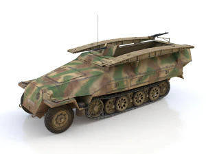 sdkfz 251-7 ausfd - assault engineer vehicle - 542 3D Model