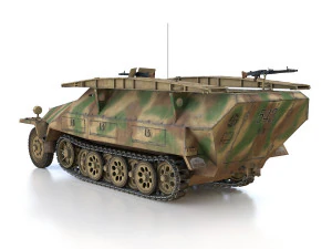 sdkfz 251-7 ausfd - assault engineer vehicle - 542 3D Model