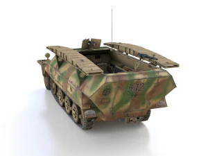 sdkfz 251-7 ausfd - assault engineer vehicle - 542 3D Model
