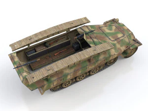 sdkfz 251-7 ausfd - assault engineer vehicle - 542 3D Model