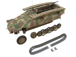 sdkfz 251-7 ausfd - assault engineer vehicle - 542 3D Model