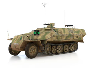 sdkfz 251-3 ausfd - half-track - 3301 3D Model