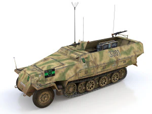 sdkfz 251-3 ausfd - half-track - 3301 3D Model