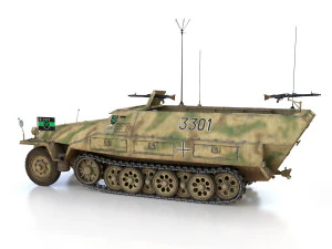 sdkfz 251-3 ausfd - half-track - 3301 3D Model