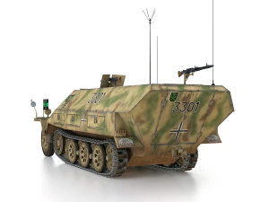 sdkfz 251-3 ausfd - half-track - 3301 3D Model