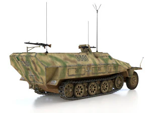 sdkfz 251-3 ausfd - half-track - 3301 3D Model