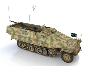 sdkfz 251-3 ausfd - half-track - 3301 3D Model