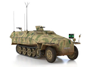 sdkfz 251-3 ausfd - half-track - 3301 3D Model