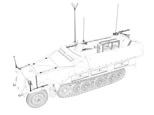 sdkfz 251-3 ausfd - half-track - 3301 3D Model