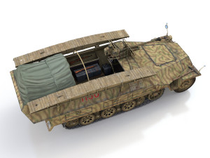 sdkfz 251-7 ausfd - assault-engineer vehicle - 1130 3D Модель