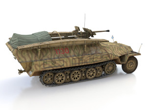 sdkfz 251-7 ausfd - assault-engineer vehicle - 1130 3D Модель