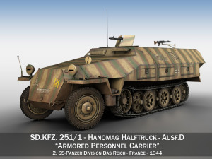 sdkfz 251 ausf d - half-track - 104 3D Model