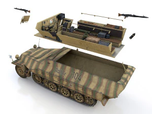 sdkfz 251 ausf d - half-track - 104 3D Model