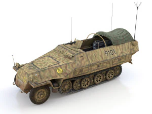 sdkfz 251-3 ausfd - half-track - 9101 3D Model