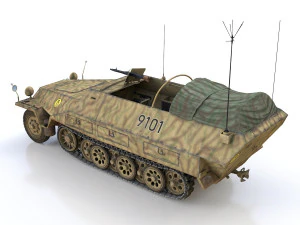 sdkfz 251-3 ausfd - half-track - 9101 3D Model