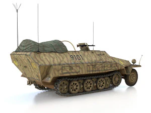 sdkfz 251-3 ausfd - half-track - 9101 3D Model