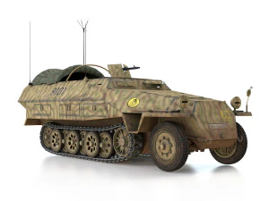sdkfz 251-3 ausfd - half-track - 9101 3D Model
