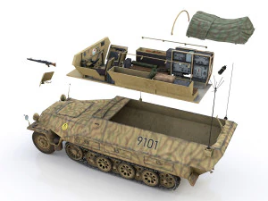 sdkfz 251-3 ausfd - half-track - 9101 3D Model