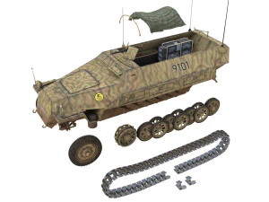 sdkfz 251-3 ausfd - half-track - 9101 3D Model