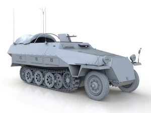 sdkfz 251-3 ausfd - half-track - 9101 3D Model