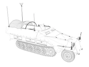 sdkfz 251-3 ausfd - half-track - 9101 3D Model