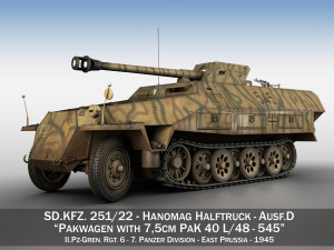 sdkfz 251-22 ausfd - pakwagen - 545 3D Model
