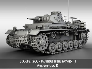 sdkfz 267 pzbefwg iii - ausf e - command tank Model 3D