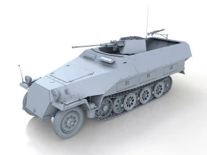 sdkfz 251-17 ausfd - luchtafweervoertuig 3D Model