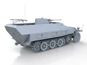 sdkfz 251-17 ausfd - luchtafweervoertuig 3D Model