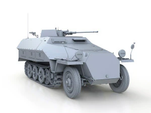 sdkfz 251-17 ausfd - luchtafweervoertuig 3D Model