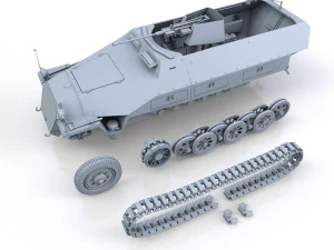 sdkfz 251-17 ausfd - luchtafweervoertuig 3D Model