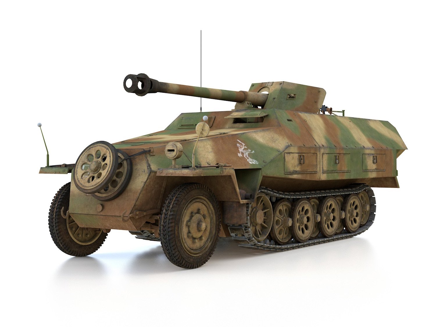 World War 2 German 251/22 75 mm Pakwagen suitable for Bolt Action 3 D print