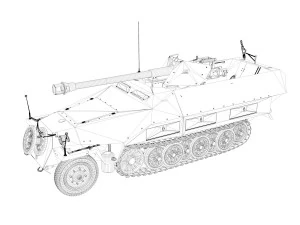 sdkfz 251-22 ausfd - pakwagen - 11 pzdiv 3D 모델