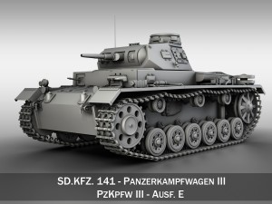 pzkpfw iii - panzer iii - ausf e 3D मॉडल