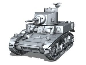 m3 light tank stuart - early production 3Dモデル