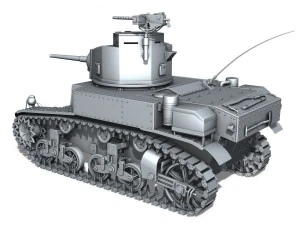 m3 light tank stuart - early production 3D Model