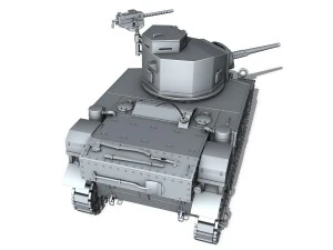 m3 light tank stuart - early production 3D Model