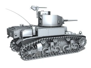 m3 light tank stuart - early production 3D Model