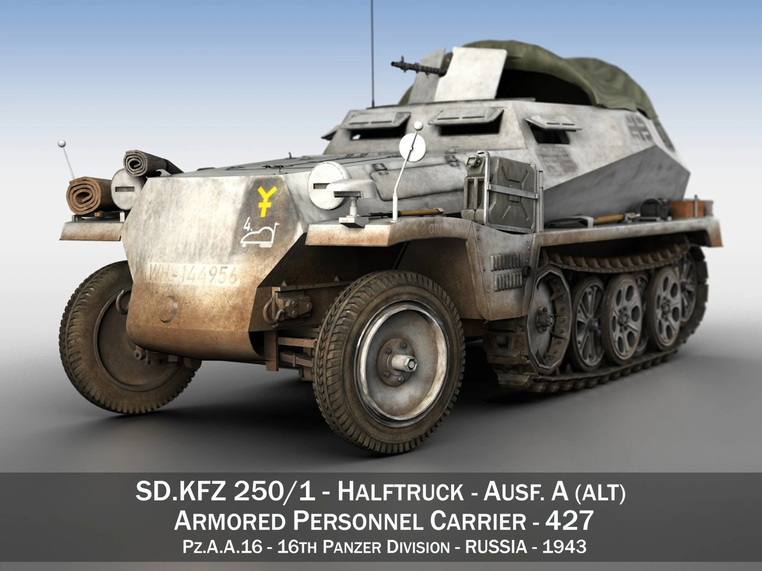 sdkfz 250-1 - halftruck - 16pz div 3D Model .c4d .max .obj .3ds .fbx .stl .blend 