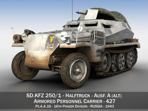 sdkfz 250-1 - halftruck - 16pz div 3D Model
