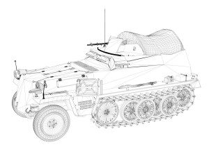 sdkfz 250-1 - halftruck - 16pz div 3D 模型