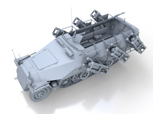 sdkfz 251 ausfd - stuka zu fuss Modèle 3D