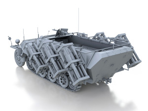 sdkfz 251 ausfd - stuka zu fuss Modèle 3D