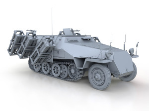 sdkfz 251 ausfd - stuka zu fuss Modèle 3D