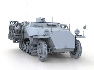 sdkfz 251 ausfd - stuka zu fuss Modèle 3D