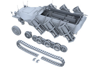 sdkfz 251 ausfd - stuka zu fuss Modèle 3D